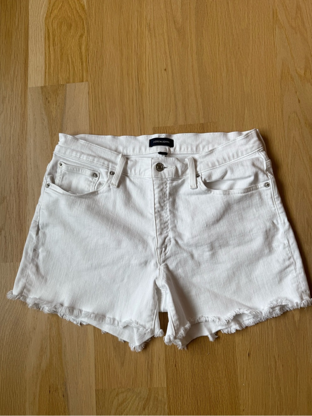 J. Crew Size 29 White Denim Frayed Hem Women's Shorts